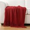 Red Throw Blanket for Couch, Soft Decorative Knitted Throw Blanket, Sofa Lightweight Burgundy Throw, 50X60 Inches